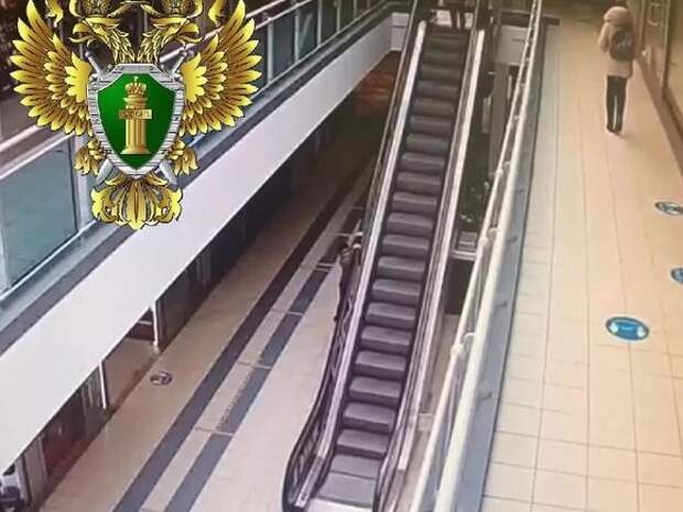 Old Lady Falls Down Escalator