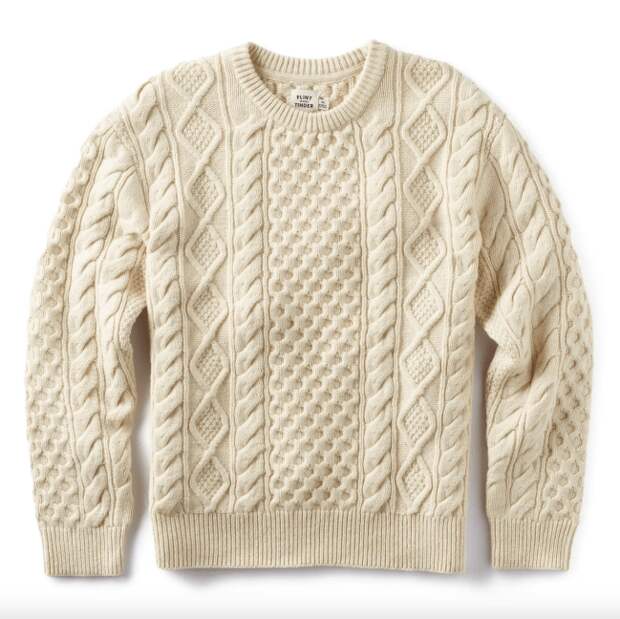 Flint and Tinder Aran Cable Crewneck Sweater