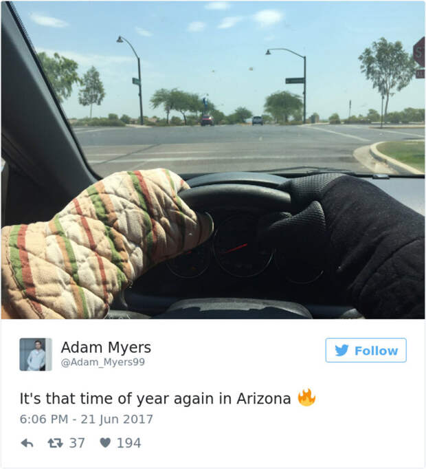 Жители Аризоны делятся в сети снимками о том, как все вокруг «тает» из-за жары