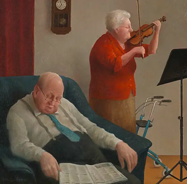 Хулиганистые и задиристые пенсионеры на картинах Мариуса ван Доккума