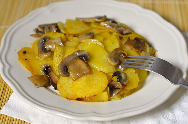 картофель со сливками и грибами пошаговый рецепт