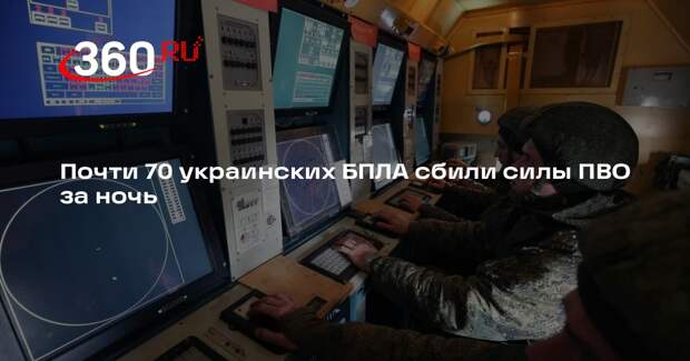 Российские силы ПВО за ночь уничтожили 68 украинских БПЛА
