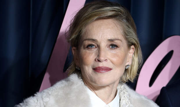 Актриса Шэрон Стоун показала фигуру в рубашке с декольте и жакете