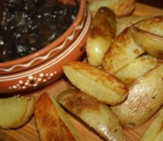 Картофель с грибами на кокосовом масле