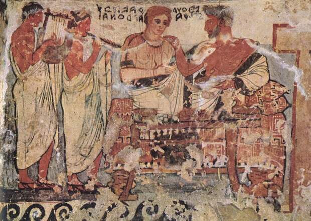 Этрусский пир на фреске VI в. до н.э.