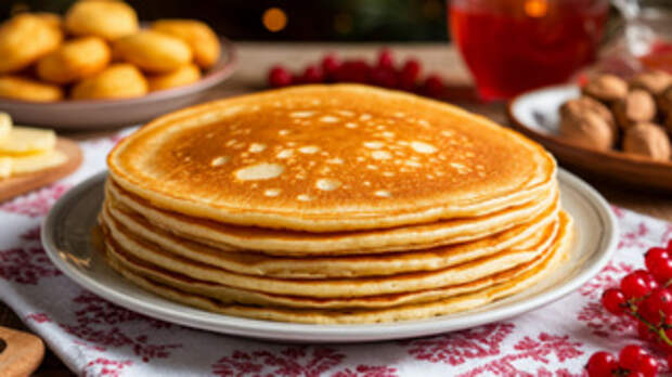 Блины, Масленица / Изображение сгенерировано Шедеврум от ИИ YandexART/ amic.ru