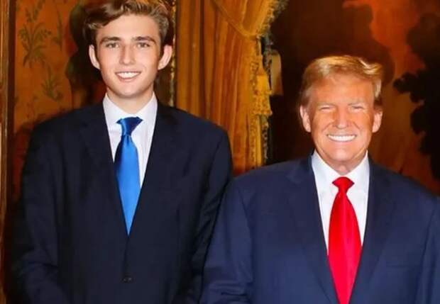Бэррон и Дональд Трамп