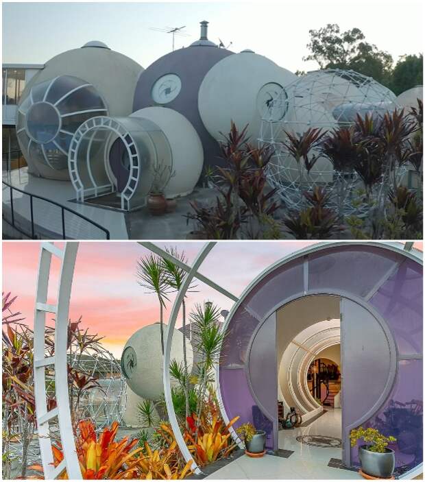 Вход в дом оформлен согласно общей космической тематики («Bubble House», Ipswich). | Фото: interestingengineering.com/ youtube.com, © First National Real Estate. Вход в дом оформлен согласно общей космической тематики («Bubble House», Ipswich). | Фото: interestingengineering.com/ youtube.com, © First National Real Estate.