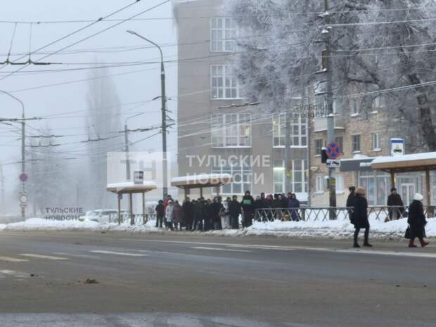 В Туле еще на одной остановке заметили толпы людей
