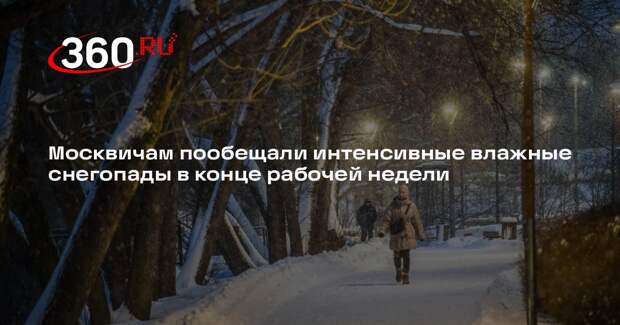 Москвичам пообещали интенсивные влажные снегопады в конце рабочей недели