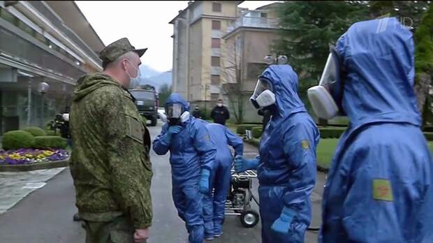 Военно-медицинское подразделение ВС РФ оказывает помощь населению Италии. Март 2020 года