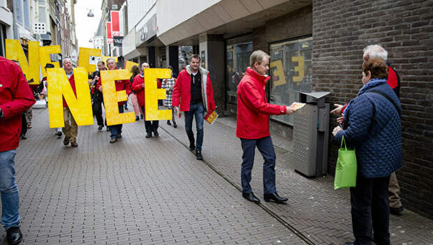 Демонстрация перед референдумом в Гааге, Нидерланды. Архивное фото