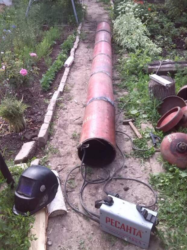 Труба из газовых баллонов своими руками Труба из газовых баллонов своими руками