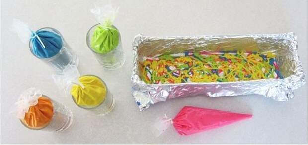 разноцветный пирог приготовление