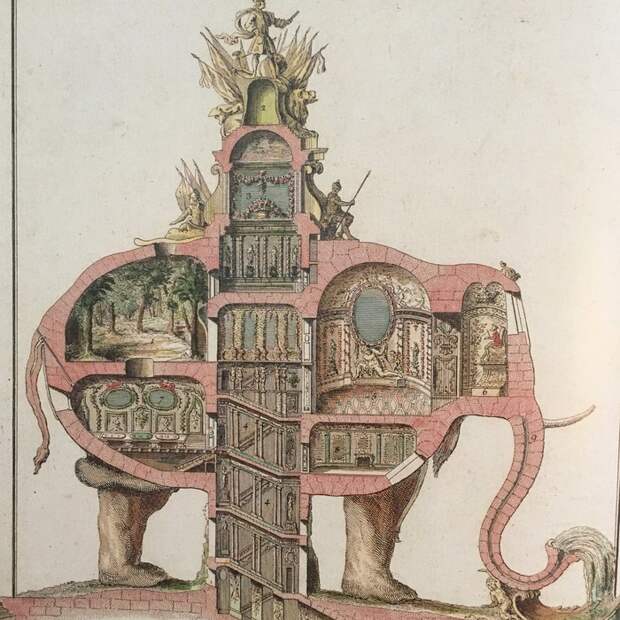 Внутренние помещения Триумфального слона. /Фото: kvadratinterwoven.com