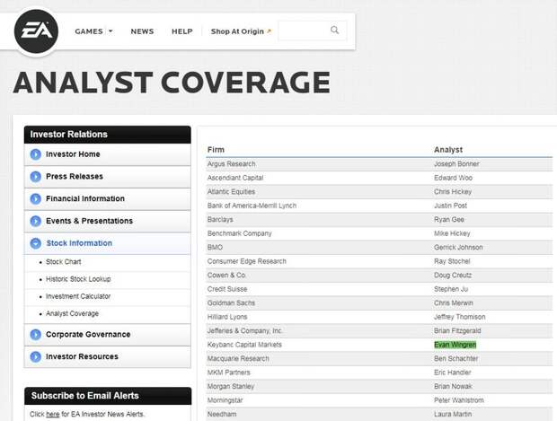 Напавший на геймеров аналитик трудится в EA