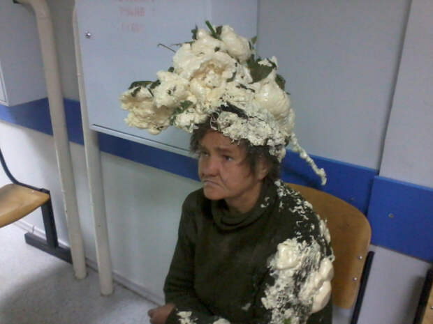 Прическа с монтажной пеной.