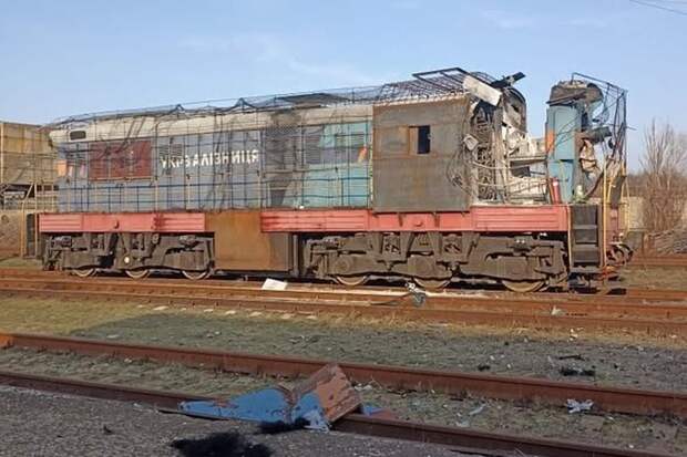 Появилось фото украинского тепловоза после атаки БПЛА