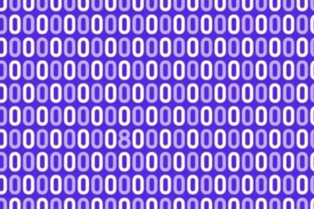 Проверьте внимательность: найдите цифру 8 среди нулей за 11 секунд