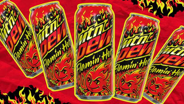 Mountain Dew Flamin Hot Cheetos flavor