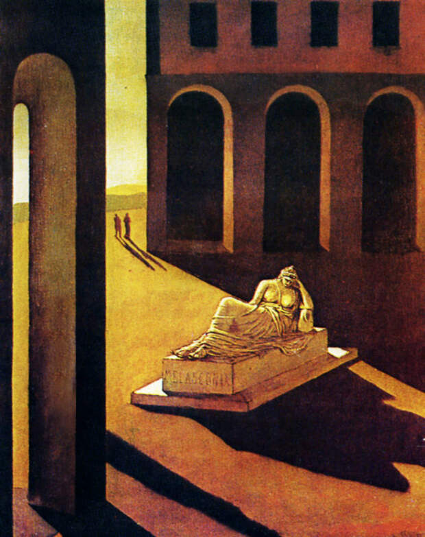 Пьяцца д'Италия: Меланхолия, 1912 год. Автор: Giorgio de Chirico.