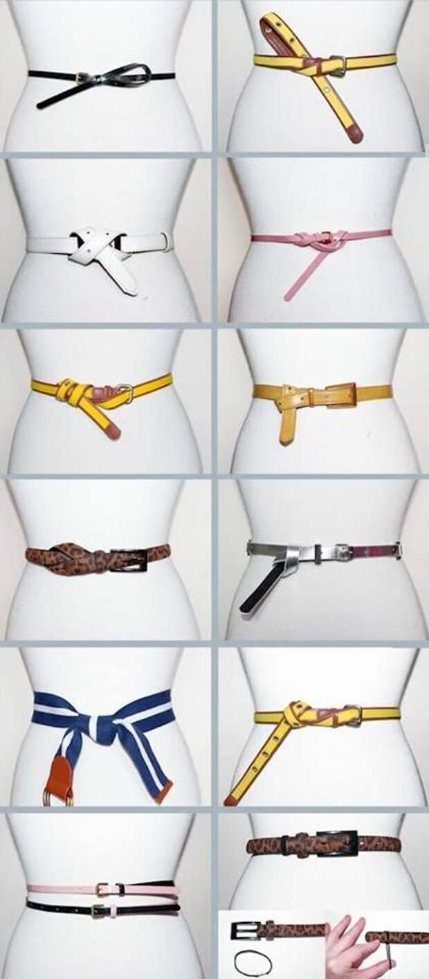 different ways to tie your belt: 