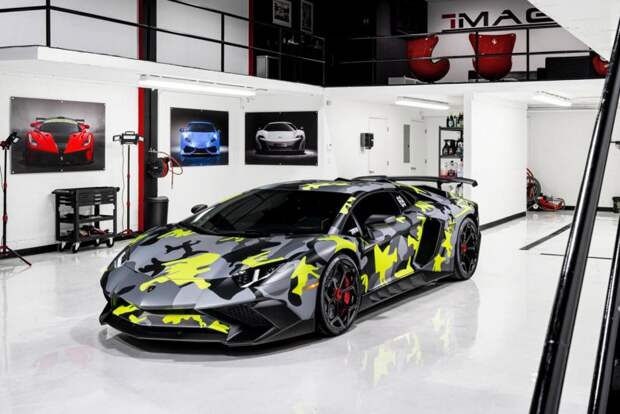 Сумасшедший камуфляж для суперкара Lamborghini Aventador aventador, lamborghini, novitec, винил, тюнинг
