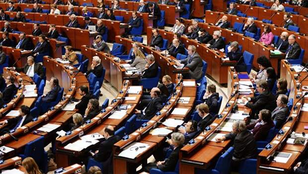 Делегаты в зале на пленарном заседании зимней сессии Парламентской ассамблеи Совета Европы (ПАСЕ). Архивное фото