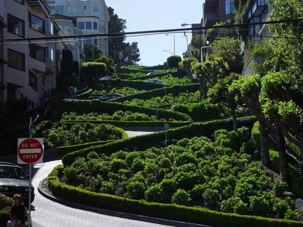Самая извилистая улица в мире - Ломбард-стрит (Lombard Street), Сан-Франциско