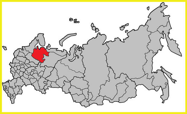 Какой регион России выделен красным на контурной карте?