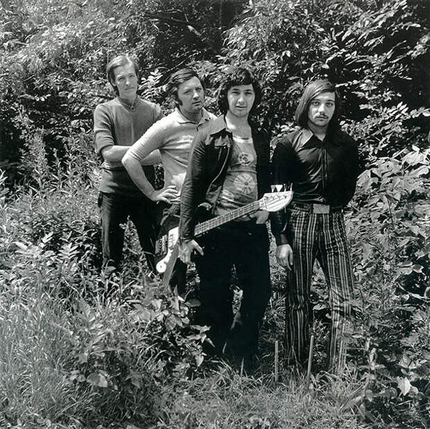 Фото для обложки первой пластинки группы «Цветы»: Стас Намин, Юрий Фокин, Сергей Дьячков, Александр Лосев, 1972 год