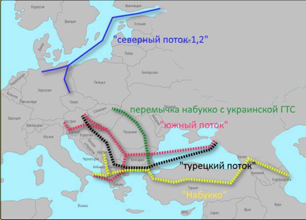 Карта южный поток