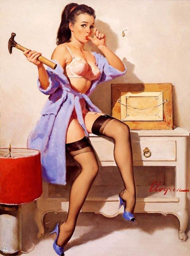 Яркие pin-up работы от художника Джила Элвгрена