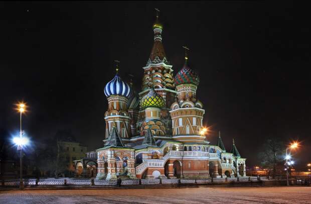 Ночная Москва: Храм Василия Блаженного. Фотограф: Юрий Макаров