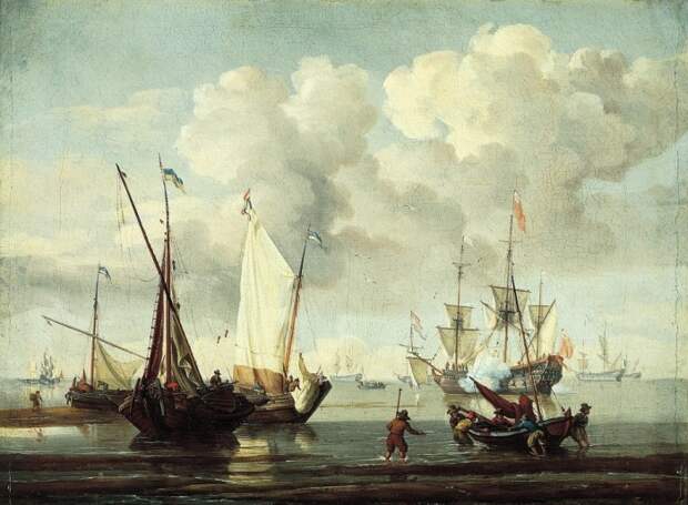 Суда в штиль.Автор: Abraham Stork. Суда в штиль.Автор: Abraham Stork.