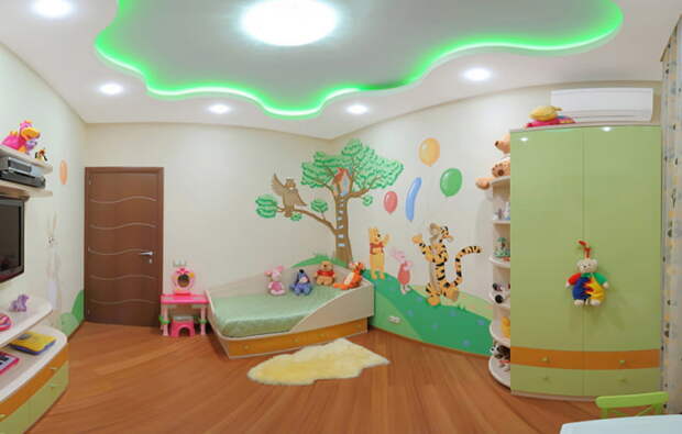 парящая конструкция в детской комнате