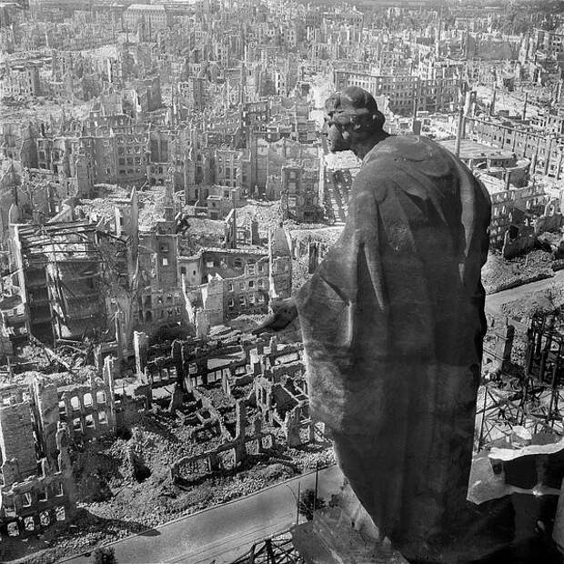 Вид на Дрезден. 1945 г. Увидеть, интересные, фото