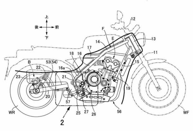 Компания Honda патентует новый CB1100 Hawk