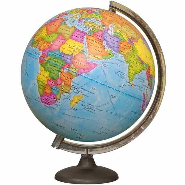 Глобус в отличие от картографических проекций показывает Землю без искажений!