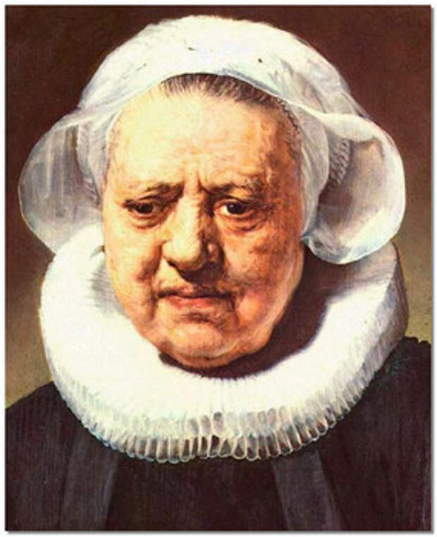 Рембрандт. Портрет женщины в крахмальном воротничке и чепце. 