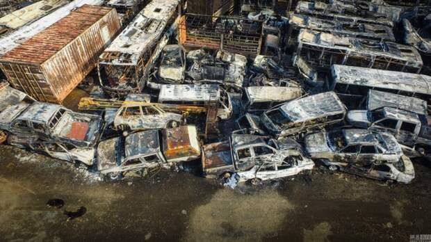 В Китае пожар уничтожил 6000 автомобилей авто, китай, пожар
