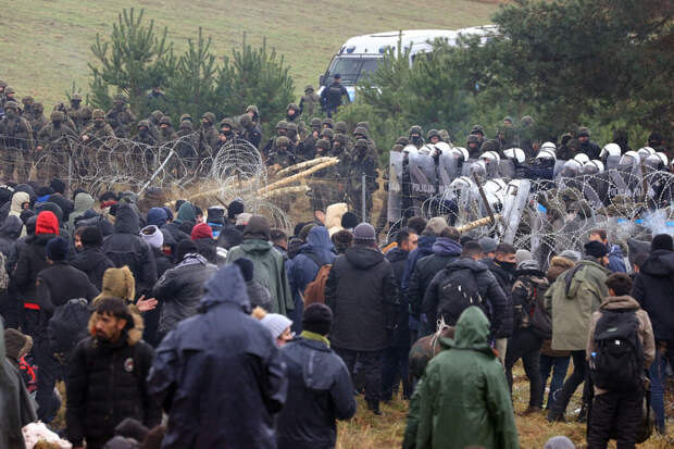 BELARUS - NOVEMBER 09: Irregular migrants continue to wait at the Polish-Belarusian border on November 09, 2021 in Belarus.