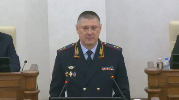 Начальник ГУ МВД РФ по Алтайскому краю Сергей Камышев / Скриншот с прямой трансляции АКЗС