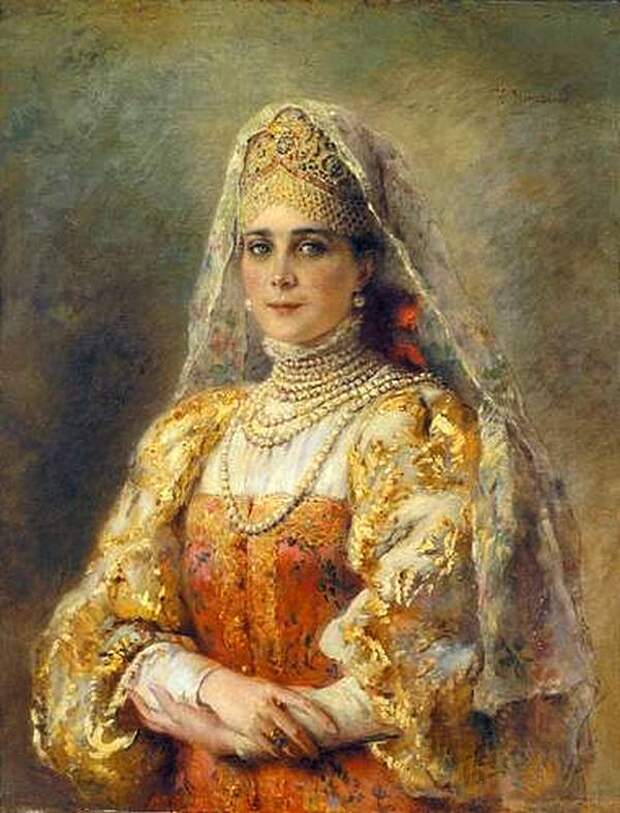 К.Е.Маковский Портрет З.Н.Юсуповой в русском костюме 1900-е годы К.Е.Маковский Портрет З.Н.Юсуповой в русском костюме 1900-е годы