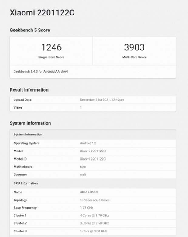 12 ГБ ОЗУ, Android 12, Snapdragon 8 Gen 1 и производительность ниже, чем у MediaTek Dimensity 9000. Xiaomi 12 Pro протестировали в Geekbench