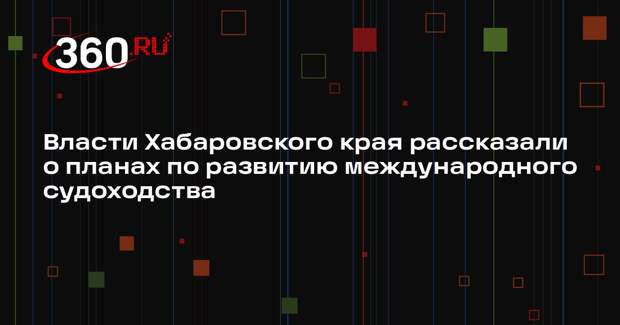 Власти Хабаровского края рассказали о планах по развитию международного судоходства
