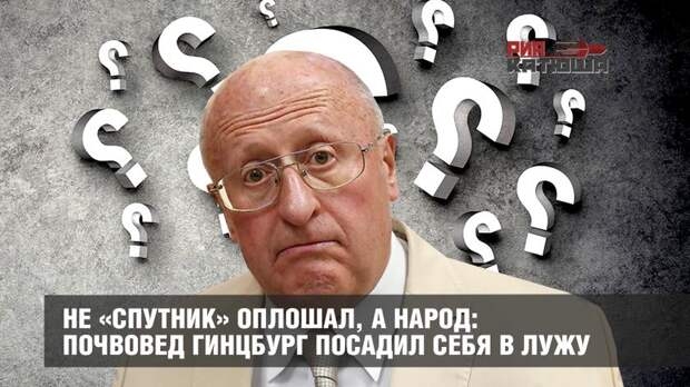Не «Спутник» оплошал, а народ: почвовед Гинцбург посадил себя в лужу