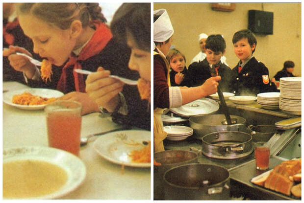 Обед в школьной столовой СССР