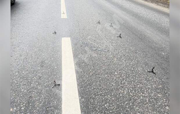 В Подмосковье неизвестные установили шипы-ловушки на автомобильной дороге