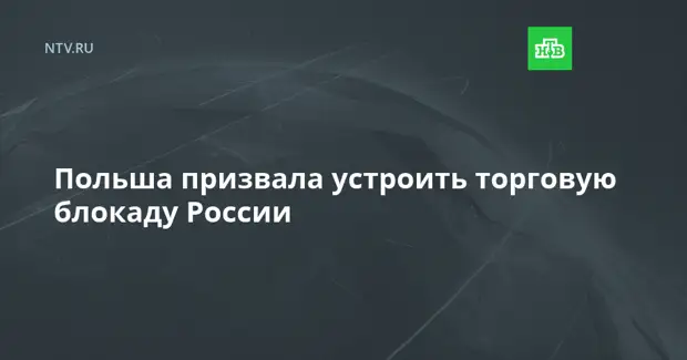 Польша призвала устроить торговую блокаду России